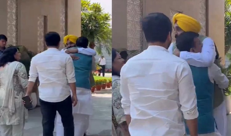पहले मिले गले, फिर गोद में उठाया, लंबे समय बाद मिले संजय सिंह-भगवंत मान, देखें वीडियो