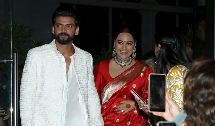 Sonakshi Sinha ने साड़ी के बाद अपनी शादी के रिसेप्शन में आरामदायक अनारकली पहनी, ड्रेस की कीमत उड़ाएगी होश?