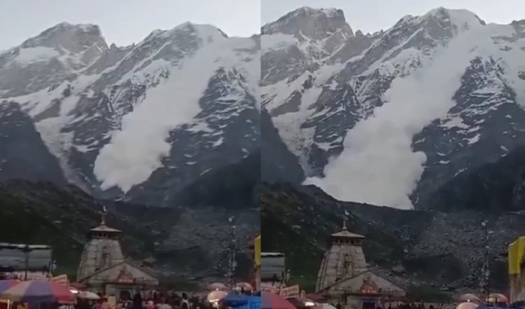 Uttarakhand Avalanche Video । केदारनाथ के पास हिमस्खलन, जान-माल का नुकसान नहीं, वीडियो वायरल