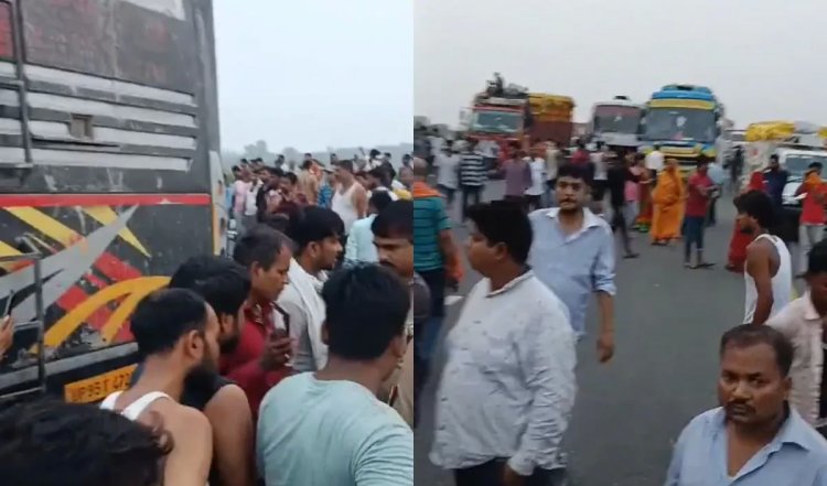 Uttar Pradesh: Agra-Lucknow Expressway पर बस और टैंकर की टक्कर में 18 लोगों की मौत