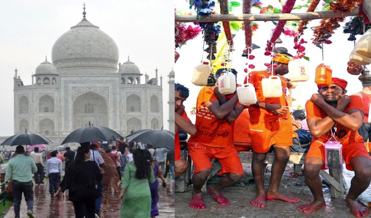 Taj Mahal में जल चढ़ाने पहुंचे कांवड़िए, मच गया हड़कंप, कहा- भगवान शिव ने सपने में आकर कहा