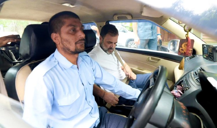 काफिला छोड़कर उबर कैब में बैठे राहुल गांधी, ड्राइवर से गिग वर्कर्स की चुनौतियों पर की चर्चा